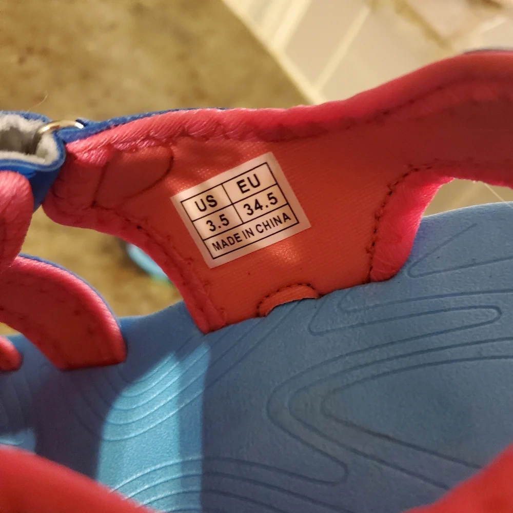 Aleader Blue Pink Girl Big Kid Outdoor Athletic Water Sandals SZ 3.5‎